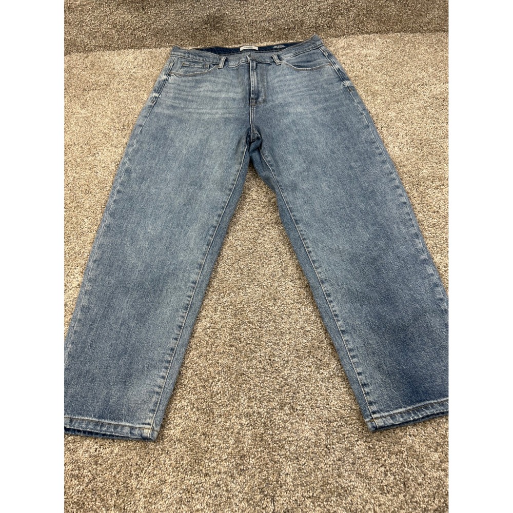 Kensie Jeans The Jessica High Rise Cropped Barrel Leg Blue Denim 12/31 #0590